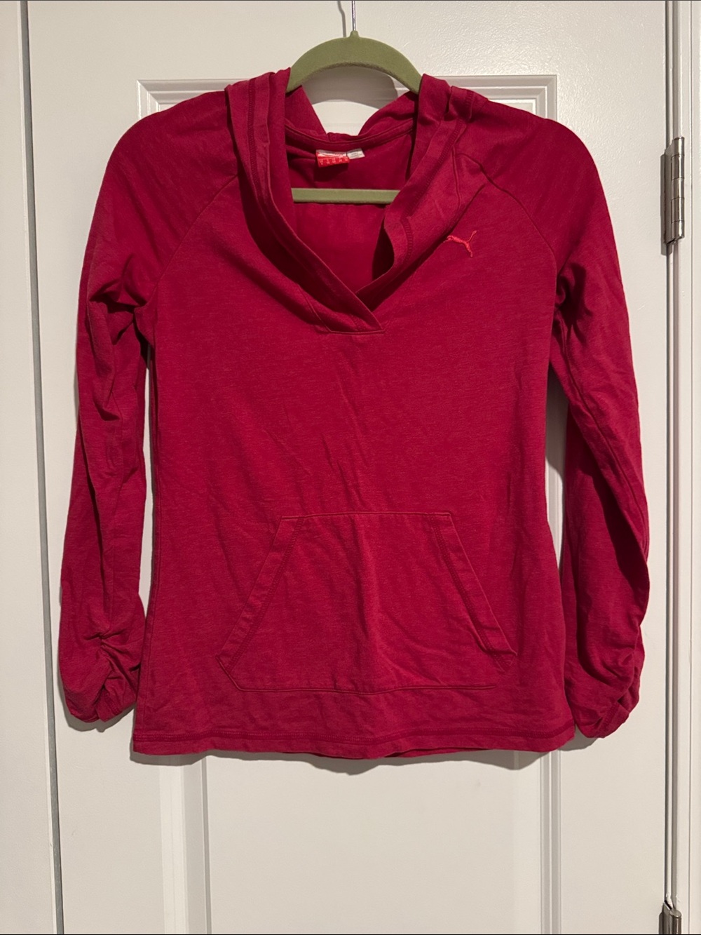 Puma Women’s Hot Pink Hooded Long-Sleeve Pullover